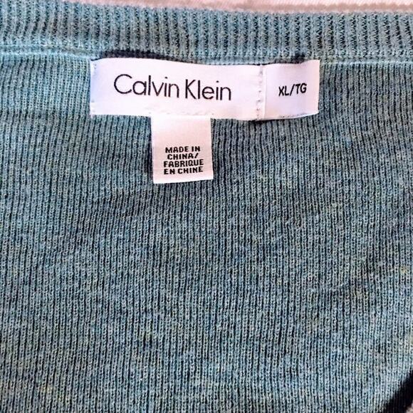 Men’s sweater Calvin Klein Cotton Blend V-Neck Sweater Banded Cuffs XL - Picture 6 of 8